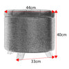 Round Footstool Ottoman Linen Footrest Storage Cover Seat Toy Box Home Bedroom