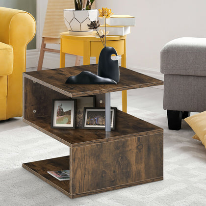 HOMCOM Coffee End Table Side TV Sofa Stand Living Room Office Furniture Natural