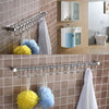 12 Hooks Stainless Steel Kitchen Wall Mounted Bathroom Utensil Hanging Rack Tool