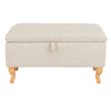 Rectangular Storage Footstool Ottoman Pouffe Stool Fabric Chair Upholstery Bench