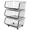 Metal Kitchen Storage Basket Trolley Rack Fruit Vegetable Food Mesh Holder Shelf