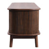 TV Stand Cabinet 2 Drawers 2 Doors Wooden Rattan TV Entertainment Unit Brown