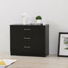 Modern Bedside Table Cabinet Chest of Drawers Nightstand 3 Drawers Bedroom BLACK