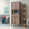 Stretton Tall Storage Kitchen Pantry Sideboard Cabinet Rustic Industrial Oak