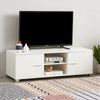 White TV Stand Cabinet Unit 2 Door Cupboard Entertainment 120cm for 22"-49"