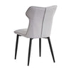 2Pcs Modern Grey Faux Leather Chairs High Back With Metal Legs Dining Room Chair
