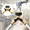 3/4'' 2-Way Double Garden Brass Tap Water Hose Pipe Splitter Adapter Connector