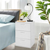 Modern Bedside Table Storage Nightstand Cabinet w/ 3 Drawers Bedroom Furniture