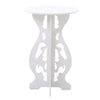 Small White Round Modern Side Table Beside Tea Coffee Lamp Plant Stand Furniture