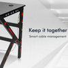 Black Computer Desk Corner PC Laptop Table Gaming Workstation w/ USB Plug & LED