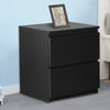 Modern Bedside Table Cabinet with 2 Drawers Nightstand Bedroom White Black NEW