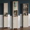 Bathroom Tallboy Cabinet Cupboard Standing Storage Grey Furniture Mirror Unit
