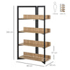 4-Tier Triangle Storage Shelf Bookshelf Display Unit Cabinet Steel Frame
