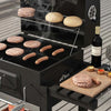 Outdoor Charcoal Grill BBQ Trolley Mobile Barbecue Cooker Smoker w/ Shelf Wheels