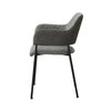 2* Grey Fabric+PU Armchairs Dining Chairs Kitchen Dining Room Modern Office