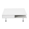 Coffee Table with 2 Storage Drawers Modern Home Living Room Table 4 Metal Legs