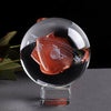 UK 3D Solar System Crystal Ball Planets Glass Ball Engraved Globe 60MM+Stand