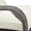 Rattan Single Armchair Sofa High Back Chair Upholstered Couch Lounge Grey