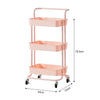 3 Tier Slim Kitchen Storage Trolley Cart Rack Tray Shelf Rolling Wheel W/ Handle