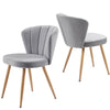 2pcs Dining Chair Velvet Fabric Armchair Shell Stitched Back Living Room Bedroom