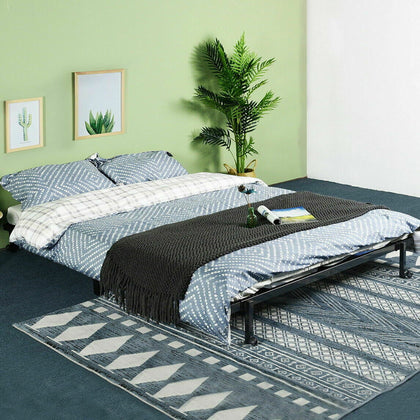 H.J Wedoo 3FT Single Metal Bed Frame Folding Bed Trundle Bed With Wheels Black