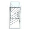 Glass Console Table Side Table Clear Tempered Glass Silver Stainless Steel Legs