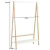 Wooden Clothes Rail Hanging Garment Rack Stand & Shoe Storage Shelf