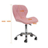Cushioned Computer Desk Office Chair Chrome Legs Lift Swivel Small Adjustable