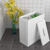 WHITE WOODEN BATHROOM CABINET STORAGE UNIT LAUNDRY TOILET CLEANING TIDY BOX UK