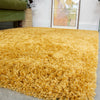 Shaggy Rug Thick Soft Bedroom Rugs Mustard Yellow Non Shed Living Room Rug
