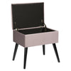 Ottoman Storage Velvet+MDF Toy Box Pouffe Seat Foot Stool With lid grey/pink