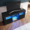 120cm High Gloss TV Table Stand Black Entertainment Cabinet Unit with LED Light