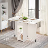 Mondeer Mobile Drop Leaf Folding Dining Table 1 Drawer 2 Storage Shelves White