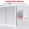 LED Bathroom Mirror Cabinet With Shaver Socket Demister Anti-fog Lights 500x700