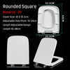 Luxury Square Toilet Seat Heavy Duty White Soft Close Top Quick Release Hinges