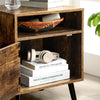 Nightstand Sofa Side Table End Table with Open Shelf + Cabinet LET170B01