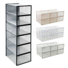 6 Stackable Plastic Shoe Boxes Drawer Storage Cabinet Nonslip Organiser Foldable