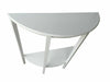 Wooden Half Moon Round Hallway Entrance Console Table Furniture In Gold & White