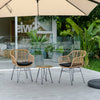 3PC PE Rattan Furniture Set Garden Outdoor 2 ArmChairs w/ Cushion 1 Coffee Table