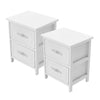2X Bedside Table Cabinet Bedroom Storage Furniture Nightstand with 2 Drawer UK