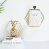 2x Hexagon Metal Wire Wall Shelf Home Decor Magazine Storage Floating Shelf Gold
