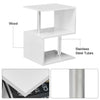 White High Gloss Side Table with RGB LED Light Modern Design Bedroom Living Room