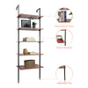 Industrial 5-Tier Storage Shelves Ladder Bookshelf Metal Frame Bookcase Display