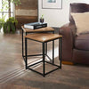 New HQ Wooden Top And Metal Frame Tromso Contemporary Nest Of Two Table Square