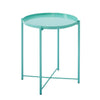 Coffee Table Folding Side Table Round Metal Tray Top Portable Table Night Stand