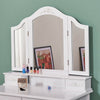 Wooden Dressing Table w/4 Mirror Stool Vanity Makeup Desk Stool Set White/Black