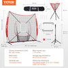 7x7 ft Baseball Softball Practice Net Hitting Batting Multiple Accessories