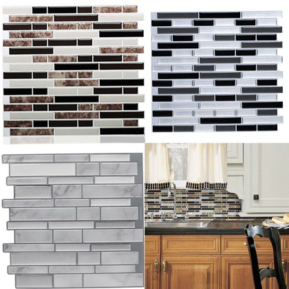 Wall Tile Sticker 3D Mosaic Self-Adhesive Sticker Kitchen Bathroom Decor 1pcs