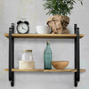 Floating Wall Shelves Rustic Wood Shelf Metal Hanging Storage Rack Shelving Unit
