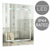 Modern Battery Operated Illuminated LED Bathroom Wall Mirror Cool White Light